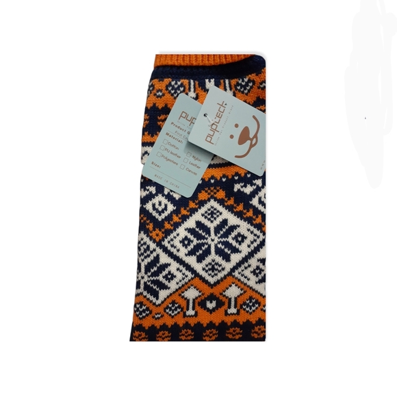 Pet sweater Orange Orange Navy white sz Med Nwtgs Dog shirt - Picture 9 of 11